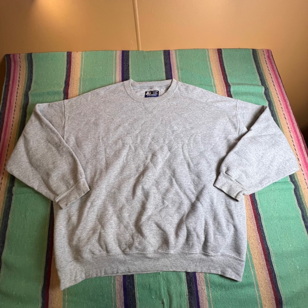 Starter Sweatshirt Mens XL Gray Pro 80 Heavyweight Crew Neck Vintage Style